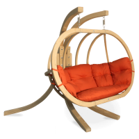 Dřevěné závěsné křeslo O-ZONE PREMIER Červené