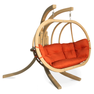 Dřevěné závěsné křeslo O-ZONE PREMIER Červené