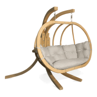O-ZONE PREMIER dřevěné houpací křeslo Cream