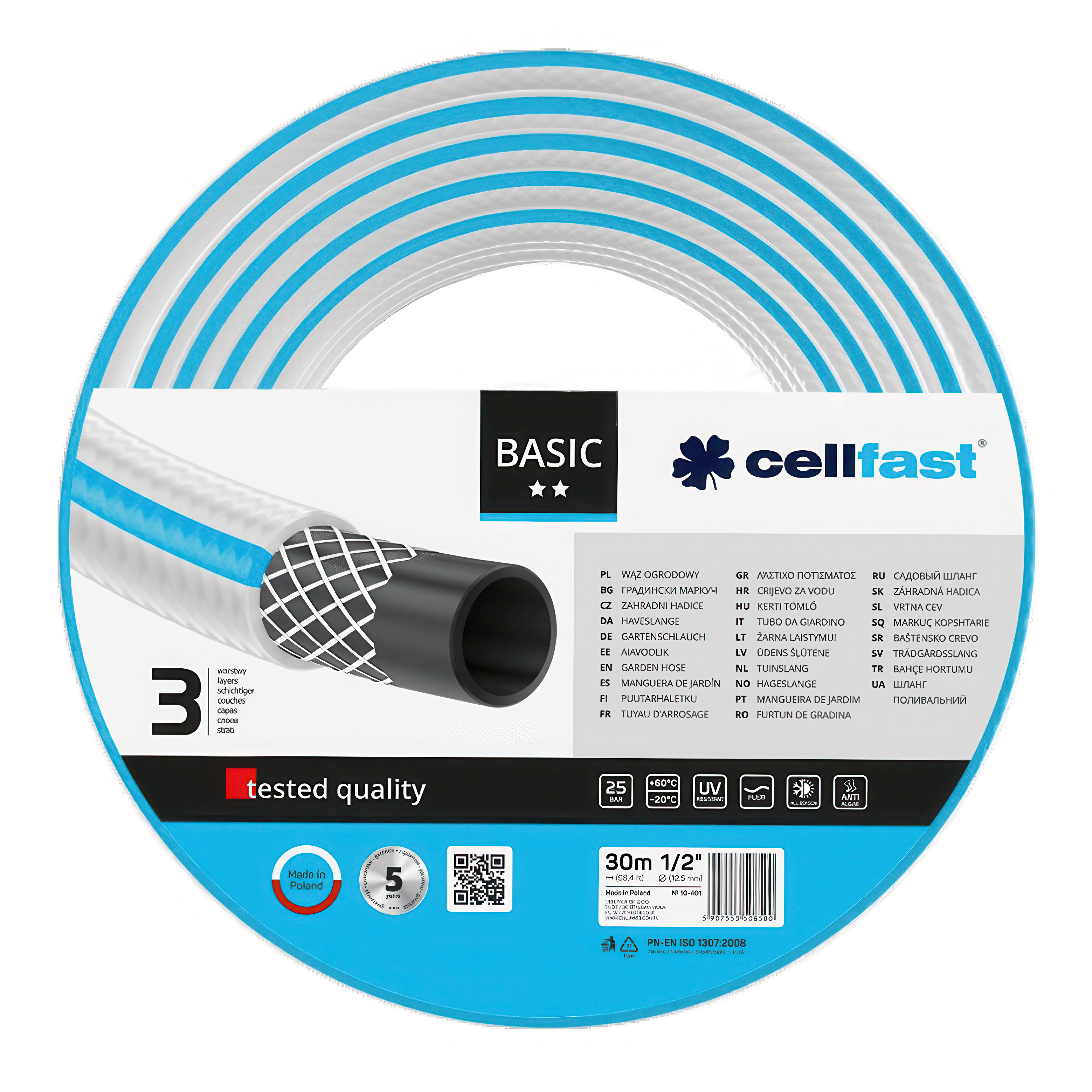 Zahradní hadice BASIC 1/2" 30m Cellfast