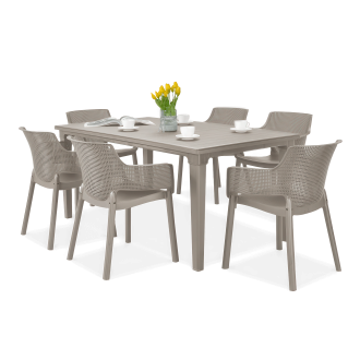 Sada zahradního nábytku ELISA/FUTURA Cappuccino 6+1