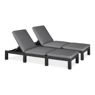 Sada zahradních lehátek DAYTONA DELUXE grafitová 2 ks