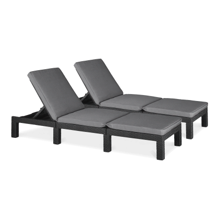 2x zahradní lehátko DAYTONA DELUXE Graphite