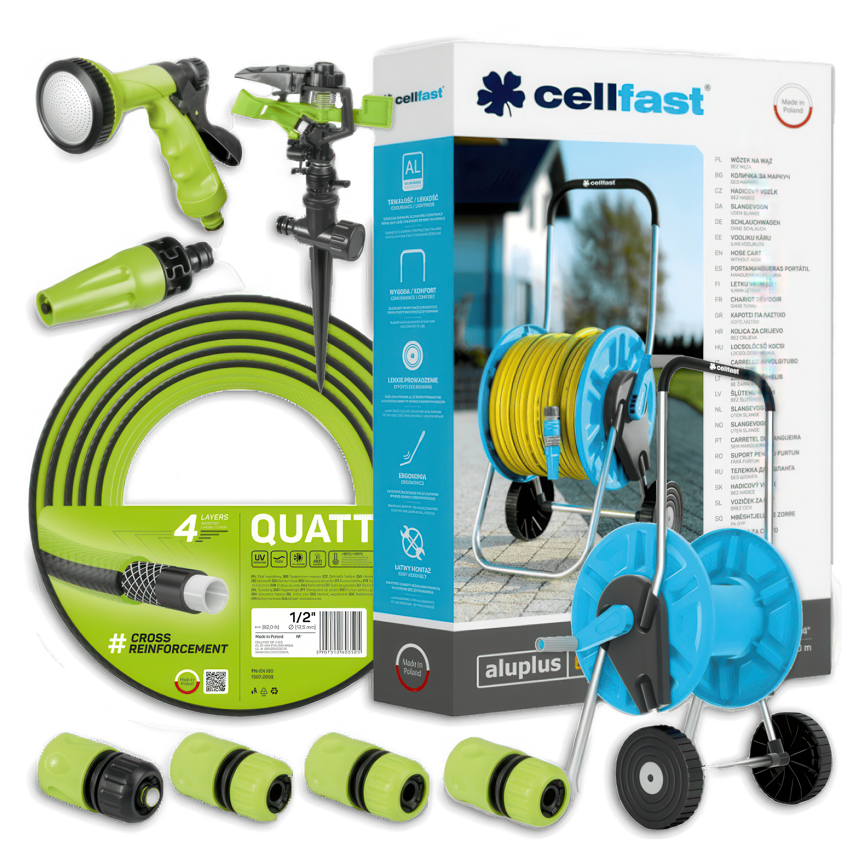 QUATTRO sada pro zavlažování zahrady Hadice 1/2" 50m Cellfast