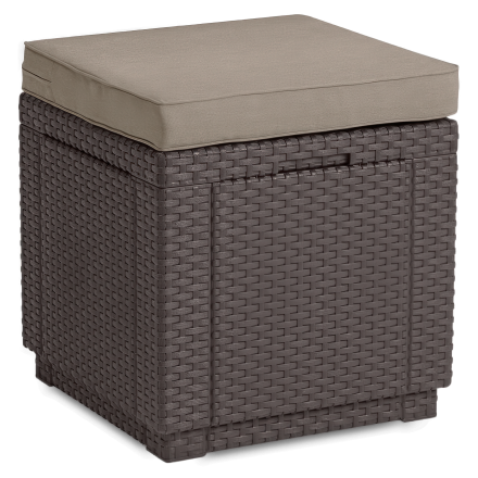 CUBE Hnědý úložný puf
