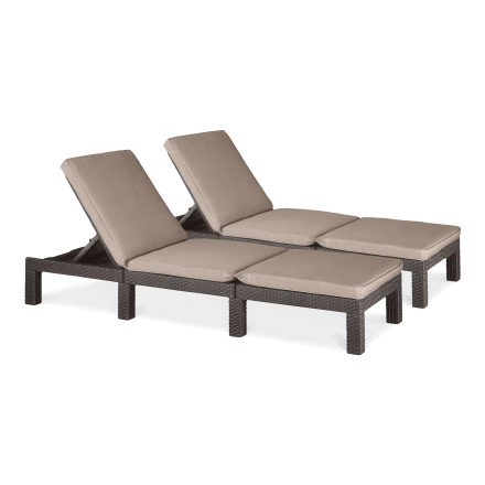 Sada zahradních lehátek DAYTONA DELUXE Brown 2 ks.