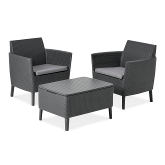 Balkonový set Keter SALEMO Graphite (2+1)