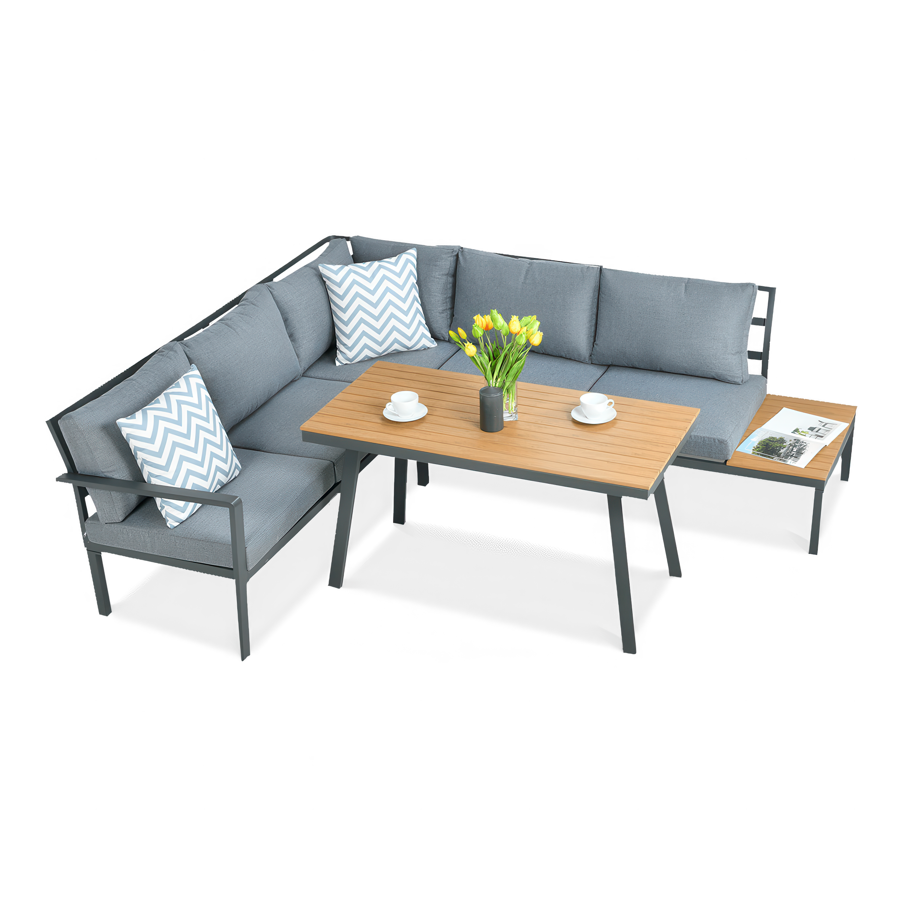 HAMILTON Tmavě šedá rozkládací pohovka