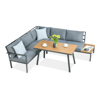 HAMILTON Tmavě šedá rozkládací pohovka