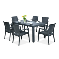 Novussi LIVERNO 6+1 antracitový terasový set