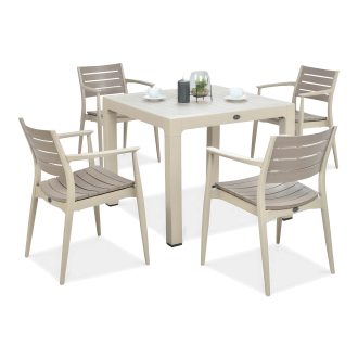 Novussi REGNUM 4+1 Cappuccino/Desert Brown restaurační set