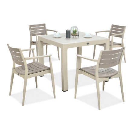 Novussi REGNUM 4+1 Cappuccino/Desert Brown restaurační set