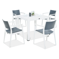 Zahradní jídelní set Novussi SEGINUS 4+1 bílá/antracitová