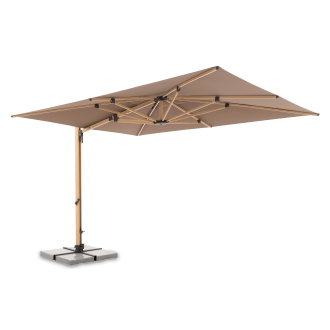 Zahradní slunečník Doppler ALU WOOD XL ULTRA 400x300 LED Caffe