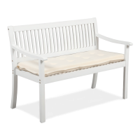Dřevěná zahradní lavice s polštářem ALNES White