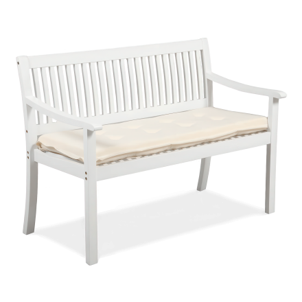 Dřevěná zahradní lavice s polštářem ALNES White
