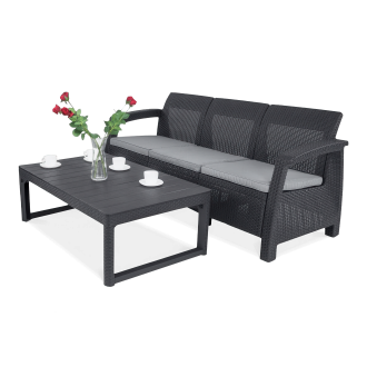 Zestaw balkonowy CORFU LOVE SEAT MAX/LYON w kolorze grafitowym