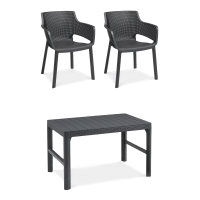 Balkonový nábytek ELISA/LYON Graphite 2+1