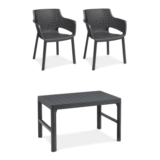 Balkonový set Keter ELISA/LYON Graphite 2+1