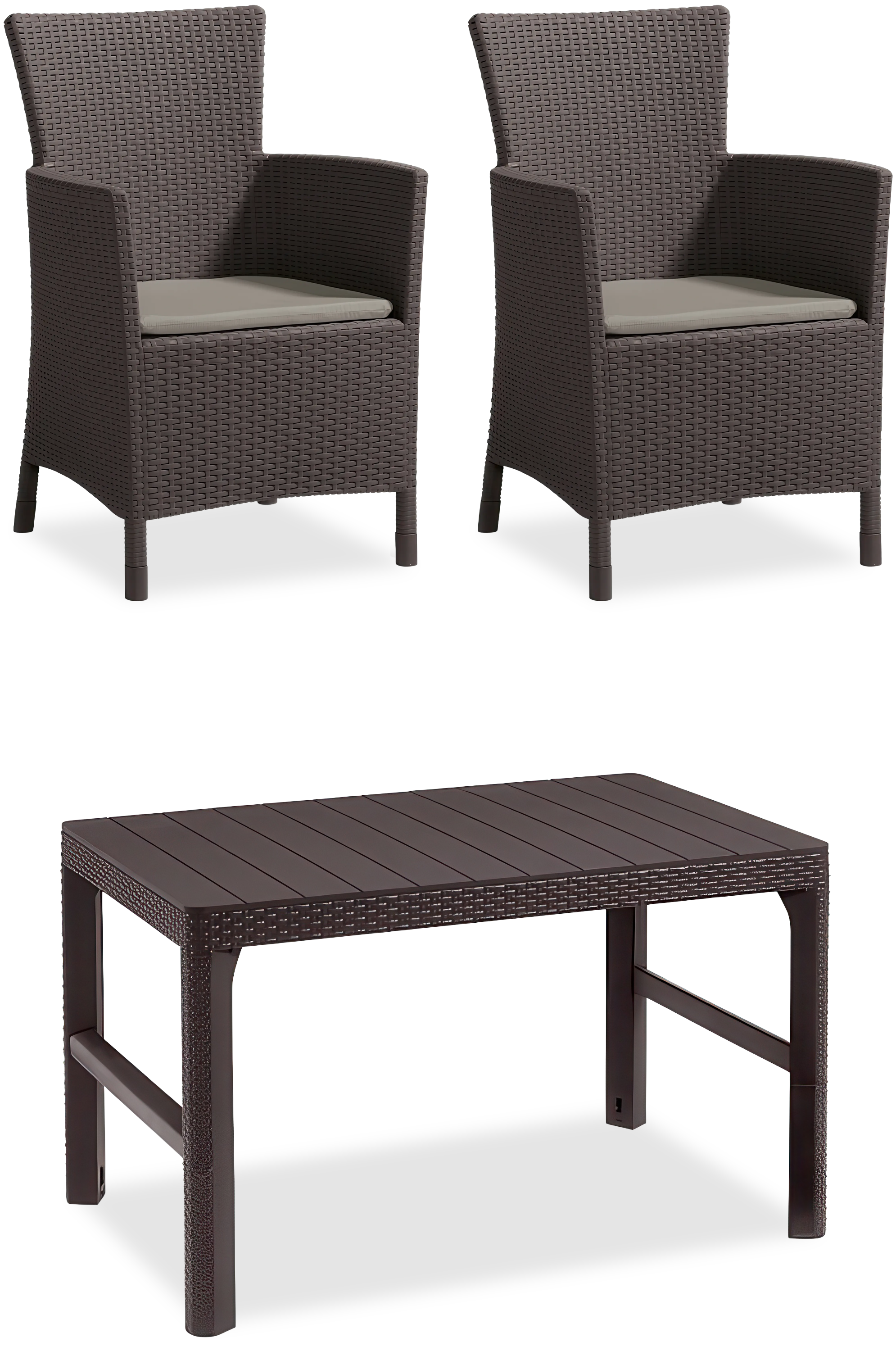 Balkonový nábytek IOWA/LYON 2+1 hnědý