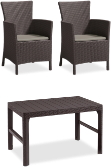 Balkonový nábytek IOWA/LYON 2+1 hnědý