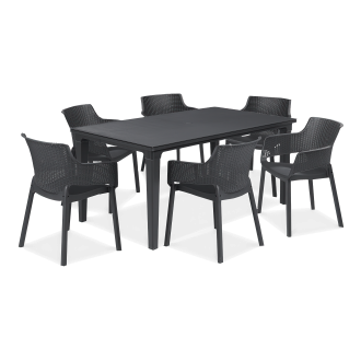 Sada zahradního nábytku EVA/FUTURA 6+1 Grafit - KETER