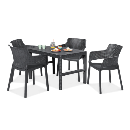 Balkonový nábytek EVA/LYON 4+1 Grafit - KETER