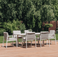 Jídelní set pro 6 osob LOTUS Dining 6+1 White - FURRORE