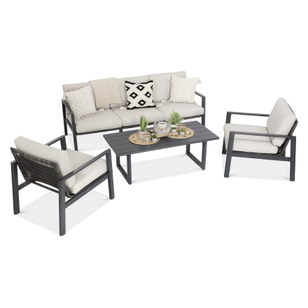 LOTUS Caffe Tmavě šedá sedací souprava - FURRORE