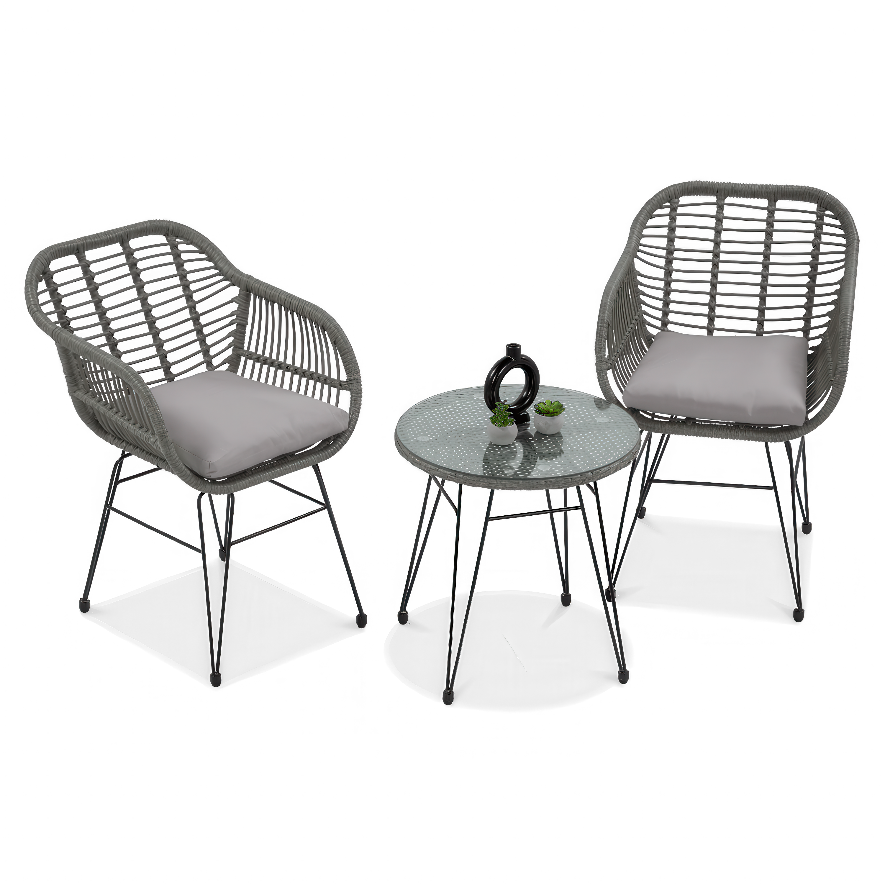 Balkonová souprava KUBU 2+1, šedá - FOCUS GARDEN