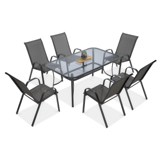 Sada zahradního nábytku BOLOGNA 150/6 Light Grey
