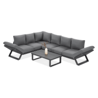 TROFEO Tmavě šedá rohová pohovka - FURRORE