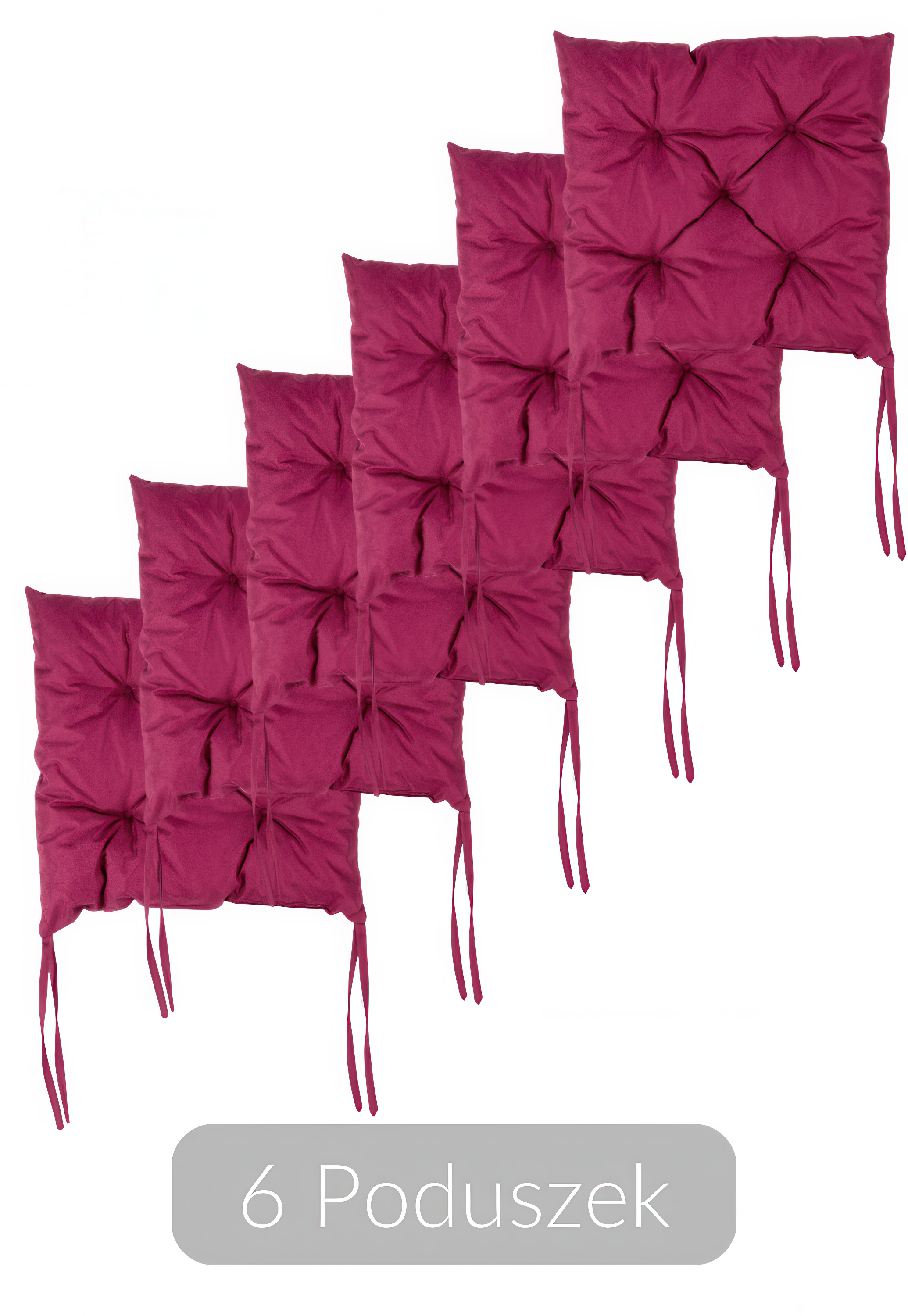 Polštáře na zahradní židle 6ks Dark Carmin - MOODME