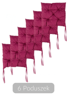 Polštáře na zahradní židle 6ks Dark Carmin - MOODME