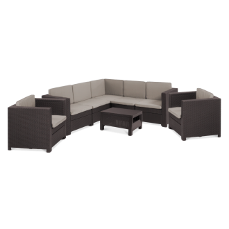 PROVENCE zahradní koutek + 2x křeslo Brown