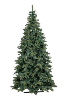 Umělý vánoční stromek smrk Lumina 240 cm na kovovém stojanu na izolovaném bílém pozadí