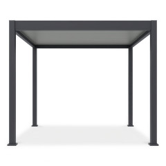 Hliníková pergola Gutroof ELEGANCE 3x3 m v antracitové barvě čelní pohled