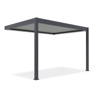 ELEGANCE WALL AUTOMATIC 3x4 Antracit/světle šedá automatická nástěnná pergola s osvětlením - Gutroof