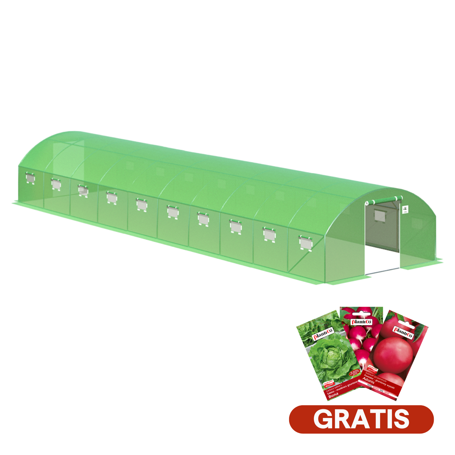 Dvoudveřový fóliovník 4x10x2 - 40m2 Zelený