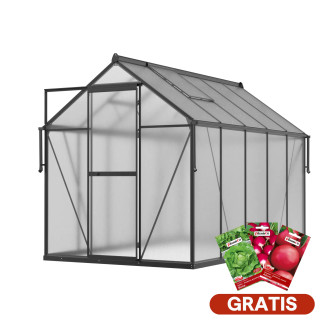Zahradní skleník z polykarbonátu Slide-In NEW 183x303cm Black – Cultivo