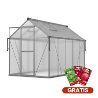 Zahradní skleník z polykarbonátu Slide-In NEW 183x303cm Silver – Cultivo
