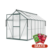 Zahradní skleník z polykarbonátu Slide-In NEW 183x361cm Dark Green – Cultivo
