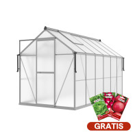 Zahradní skleník z polykarbonátu Slide-In NEW 183x361cm Silver – Cultivo