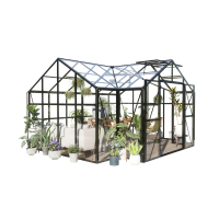 Zimní zahrada TRIBECA černá 433x360cm Masivní PC + sklo - střešní krytina