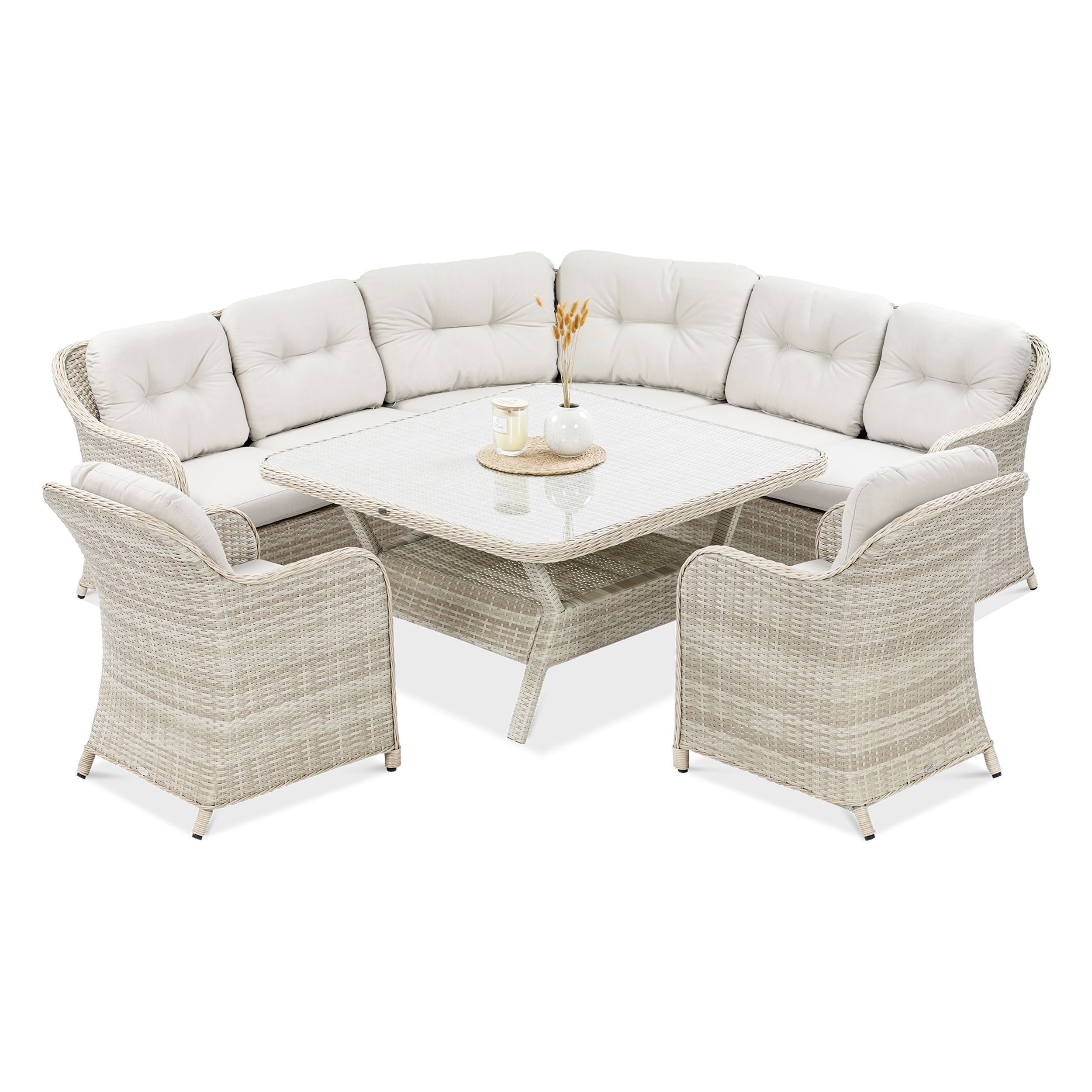 Zahradní rohová pohovka z umělého ratanu SAVONA Beige