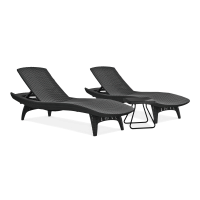 2x zahradní lehátko PACIFIC + grafitový stůl
