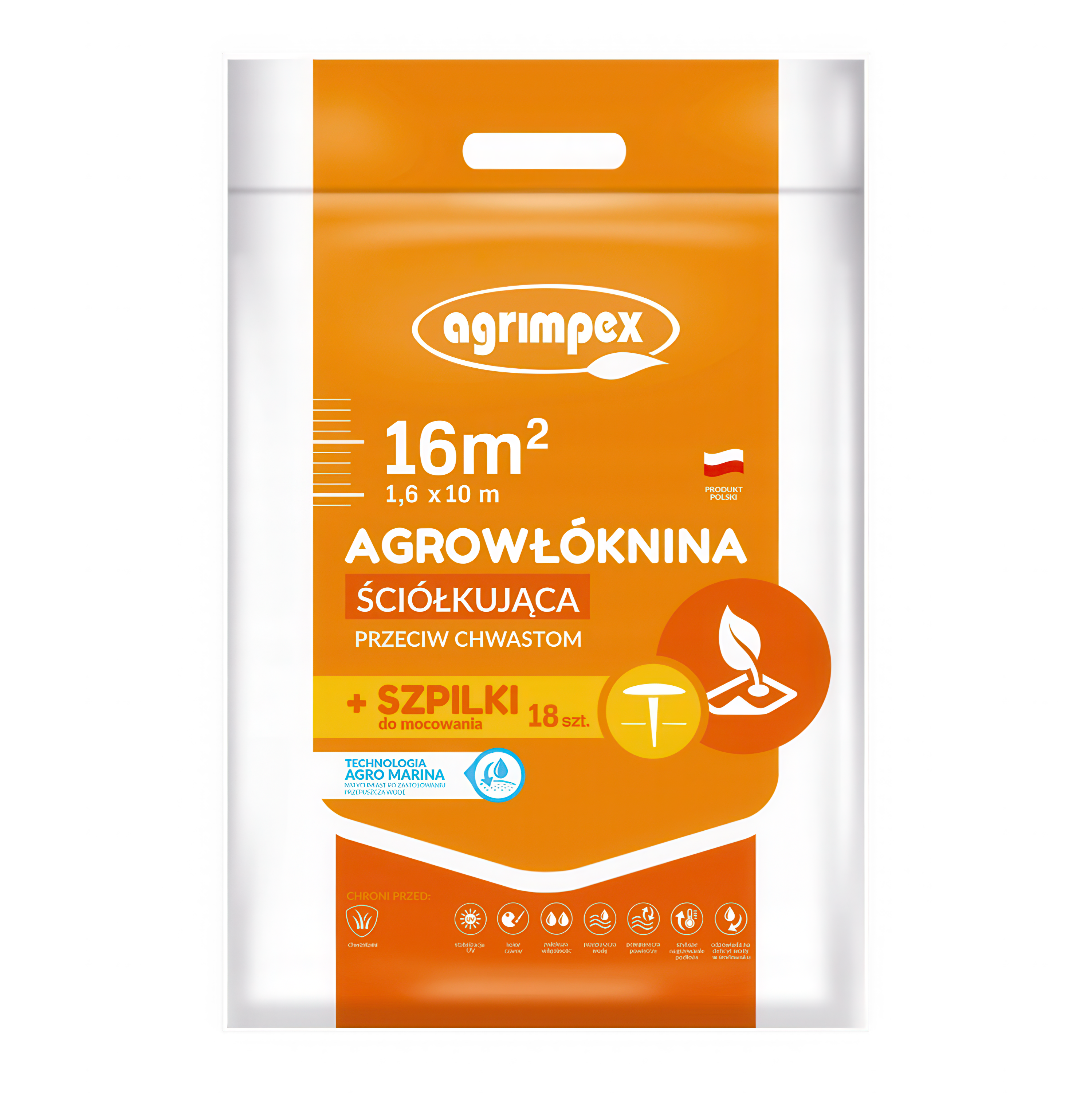 Mulčovací agrotextilie proti plevelům 1,6x10 + 18 kolíků 50g - Agrimpex