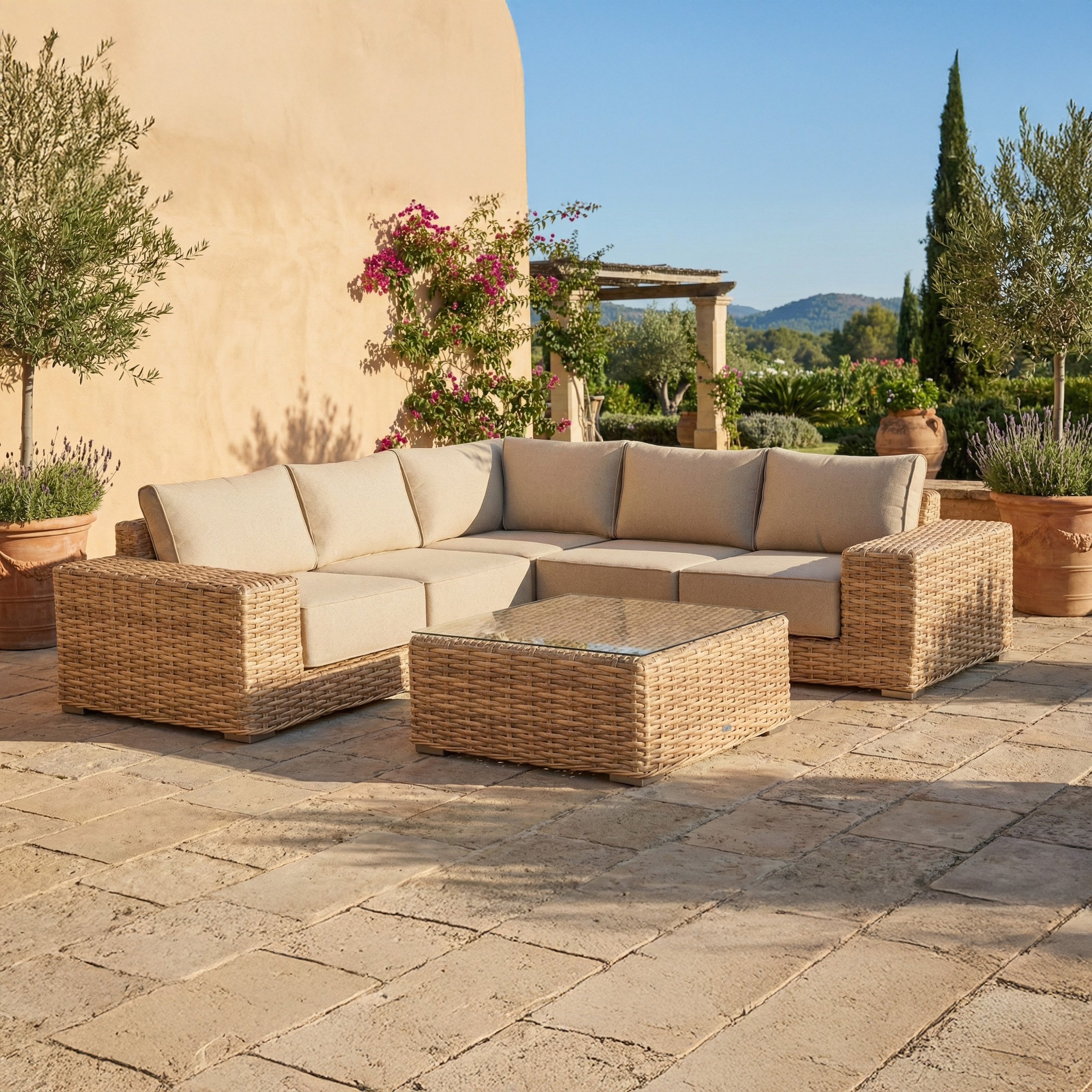 VEGA CAFFE Béžový technorattanový zahradní koutek - FURRORE