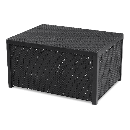 Stół posiadający funkcjonalność pudełka, dzięki któremu pomieścimy podręczne akcesoria ogrodowe