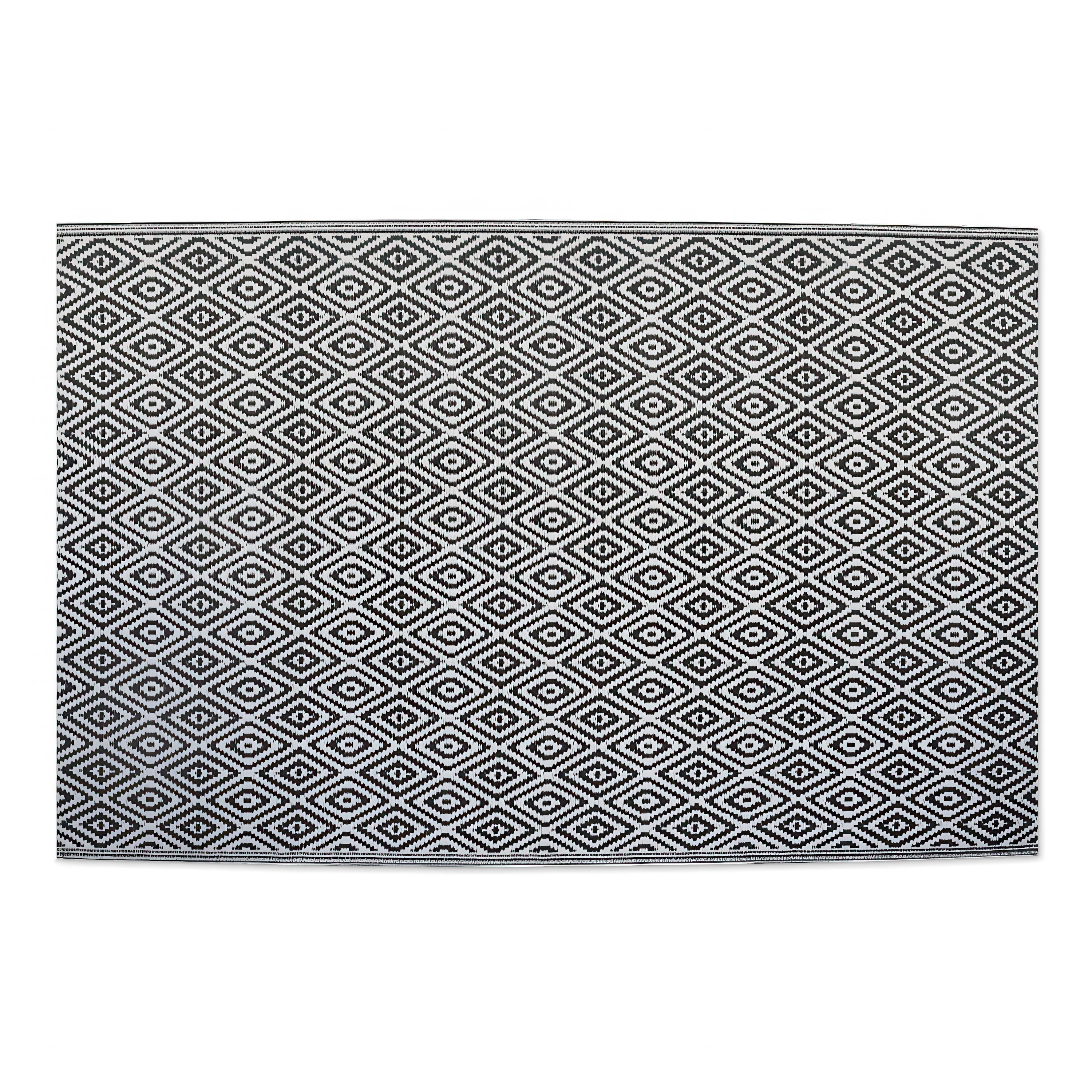 dywan balkonowy zewnętrzny w czarnym wzorze